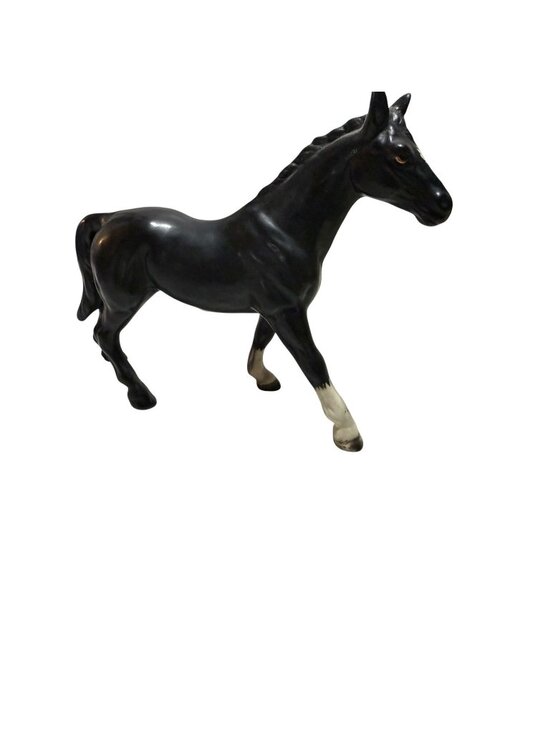 Relco Other - Relco Vintage Ceramic Hand Painted Black Horse Figurine Collectible Japan